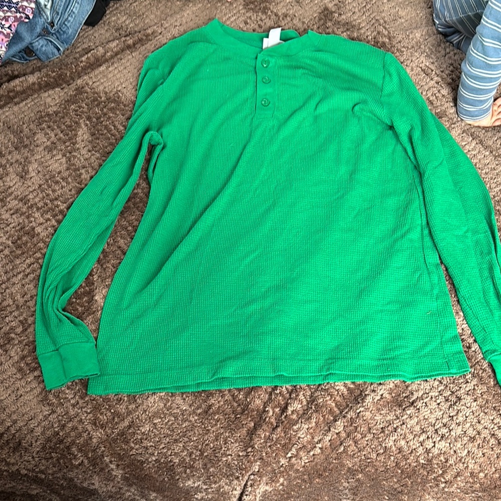 Green Kids Long Sleeve Shirt
